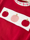 Fall Pumpkin Embroidery Baby Boy Romper