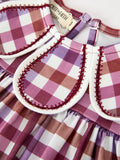 Fall Plaid Petals Collar Girls Dress