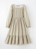 Mommy & Me Fall Plaid Dresses & Baby Bubble