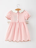 Christmas Girls Gingerbread Peter Pan Collar Dress