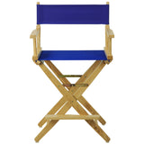Extra-Wide Premium 24 Directors Chair Natural Frame W/Royal Blue Color Cover