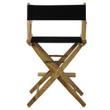 Extra-Wide Premium 24 Directors Chair Natural Frame W/Black Color Cover