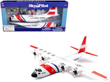 Model Kit Lockheed C130 Hercules Transport Aircraft White and Red United States Coast Guard Snap Together Plastic Model Kit b