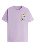 ADRO Tshirt for Men | Anime T Shirt for Men | 100% Cotton Tshirt | Graphic Printed T-Shirt | Chest Printed Tshirt | Minion Anime Tshirt | T-Shirts| RN24-STICK-MINI-PU-XL Purple,Purple