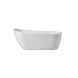 Elegant Decor Indoor Modern 70 Inch Soaking Single Slipper Bathtub In Glossy White