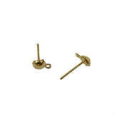 ATORSE 4x100x Earrings Ear Stud Pin with Loop & Ball DIY Findings Light Gold 12x6mm