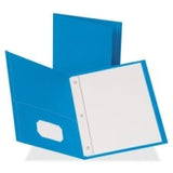 Business Source 2Pocket Folders, 100 Sh Cap, Ltr, 91/2x11, 25/BX, LBE