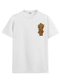 ADRO Tshirt for Men | Anime T Shirt for Men | 100% Cotton Tshirt | Graphic Printed T-Shirt | Chest Printed Tshirt | Groot Anime Tshirt | T-Shirts| RN24-STICK-GROO-WH-L White,White