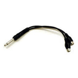 Y Cable, 1/4-In Ts To Dual Rcaf