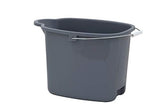 Superio Plastic Bucket with Grip Handle, 16 Liter Large Spout Cleaning Pail Grey, Heavy Duty Bucket Home Floor Mopping, Bath, Ca