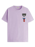 ADRO Tshirt for Men | Anime T Shirt for Men | 100% Cotton Tshirt | Graphic Printed T-Shirt | Chest Printed Tshirt | Spiderman Tshirt | T-Shirts| RN24-STICK-SPID-PU-L Purple,Purple