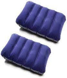 Trendmad Velvet Air Inflatable Travel Pillow, Air Inflatable Pillow For Travelling Blue Color (Pack Of 2)