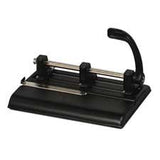 Master Products MAT1325B HeavyDuty Hole Punch 3 Hole Adjust Center 40 Sht Cap BK