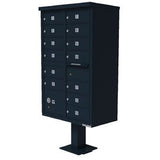 Qualarc, Inc. 1570 13 Door Cluster Box Unit (CBU) in Black Color for Tall pedestal Stucco Columns CBU-13-BL