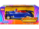 1941 Chevrolet Special Deluxe Convertible Candy Blue Metallic with Red Interior Low Rider Collection 1/24 Diecast Model Car by