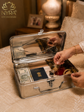 Stainless Steel Multi-Purpose Cash/Storage Box | Secure for Money, Jewelry & Documents - small