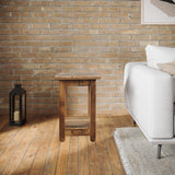 Reclamation Rustic Reclaimed Solid Wood Chairside End Table With Storage Shelf
