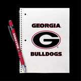 Georgia Bulldogs Gift Set - Spiral Notebook And Comfort Feel Metal Pen (2304)