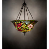 24 Wide Tiffany Rosebush Inverted Pendant
