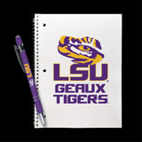 Lsu Tigers Gift Set - Spiral Notebook And Comfort Feel Metal Pen (2313)