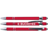 Ohio State Buckeyes Gift Set -Spiral Notebook And Comfort Feel Metal Pen (2343)