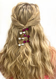Mini Gem Cut Bow Clips - 3 Pack