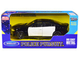 2016 Dodge Charger Pursuit Police Interceptor Black and White Unmarked Police Pursuit Series 1/24 Diecast Model Car by Welly
