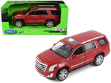 2017 Cadillac Escalade with Sunroof Red Metallic 1/241/27 Diecast Model Car by Welly