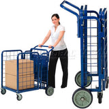 Global Industrial™ Fold-A-Way Stock Cart W/2 Shelves 750 Lb. Cap 38L X 28W X 39H Blue