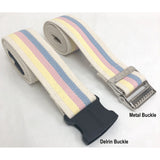 Cotton Gait Belt, Heavy-Duty Webbing, Metal Buckle - Pinstripe