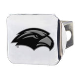 Southern Miss Golden Eagles Chrome Metal Hitch Cover With Chrome Metal 3D Emblem