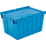 Global Industrial™ Plastic Attached Lid Shipping & Storage Tote 21-7/8X15-1/4X12-7/8Blue