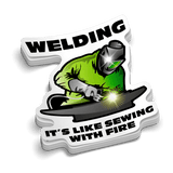 Sewing With Fire - Hard Hat Decal