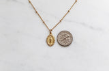 Intricate Miraculous medal necklace