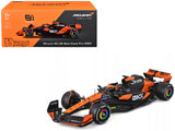 McLaren MCL38 #81 Oscar Piastri OKX Formula One F1 Miami GP (2024) with Display Case 1/24 Diecast Model Car by Bburago