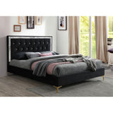 Eastern King Bed, Black Fabric