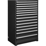 Global Industrial™ Modular Drawer Cabinet 14 Drawers W/ Lock 36W X 24D X 57H Black