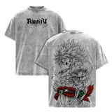 Broly The Legendary DBZ Vintage Washed T-Shirt – Double Printed Oversized Graphic Tee, Lightweight Cotton Anime Streetwear