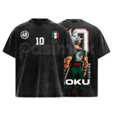Mexico Global Football 2026 T-Shirt – Retro Saiyan Warrior Anime Soccer Graphic Tee, Vintage Washed Mexico Football Lightweight Cotton Top