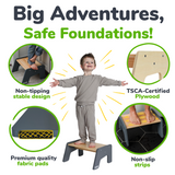 1-Step Wooden Stool for Kids(Multi-Purpose Step Stool for Kitchen, Bath, and Potty Training)