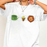 Hose Bee Lion Graphic T-Shirt โ Funny Wordplay Animal Pun Mens Cotton Short Sleeve Tee