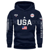 Patriot USA Flag Print Hoodie – Men’s American Heritage Fleece Sweatshirt, Vintage Stars & Stripes Graphic Pullover, Made in the USA