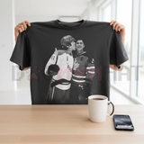 Vintage Black and White Hockey Kiss T-Shirt