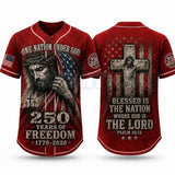 Christian Faith USA 250 Years of Freedom Baseball Jersey – Patriotic 1776–2026 Semiquincentennial Faith Shirt