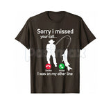 Funny Fishing Phone Call T-Shirt - Hooked Fishing Line Graphic Tee, Sarcastic Fisherman Out of Office Shirt, Premium Heavyweight Bass & Trout Angler Top, Humorous Fishing Gift for Men, Vintage Style Hook Line & Sinker Tee