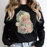 "Pastel Bubblegum Santa" Holiday Graphic Sweatshirt