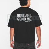 Here Am I Send Me Faith Graphic Tee โ Isaiah 6:8 Christian Bible Verse T-Shirt, Inspirational Scripture Religious Unisex Faith Shirt