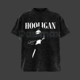 Hooligan Vintage Washed T-Shirt – Retro Distressed Graphic Tee, Lightweight Cotton Underground Streetwear Top