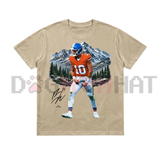 Men's 90s Style "Bo Nix" Graphic Print T-Shirt - All-Seasons Pure Cotton Fitted Tee