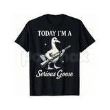 Serious Goose Graphic Shirt – Quirky Animal Art Hoodie & Funny Slogan Streetwear Sweatshirt
